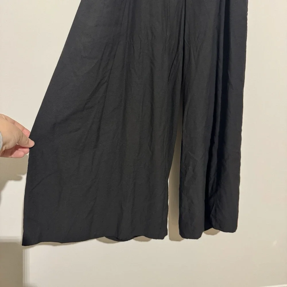 VINCE Women's Size 10 Belted Cropped Wide‎ Leg Jumpsuit $445 Open Back Quiet Lux